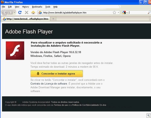 Fake Flash website